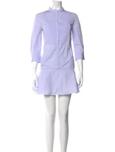 Pre-owned Nina Ricci Mock Neck Mini Dress In Purple