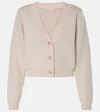 Nina Ricci Mohair Blend V-neck Cardigan In Beige