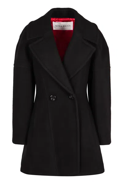 Nina Ricci Narrow Waist Coat In Black