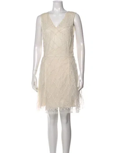 Pre-owned Nina Ricci Nylon Knee-length Dress In White