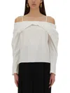 Nina Ricci Off Shoulder Shirt In White