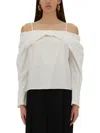 Nina Ricci Off Shoulder Shirt In White