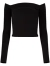 Nina Ricci Bardot Neckline Top In Black