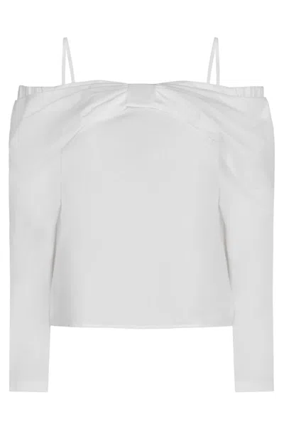 Nina Ricci Strap Detail Off-shoulder Shirt In White