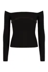 Nina Ricci Top With "bardot" Neckline In Black