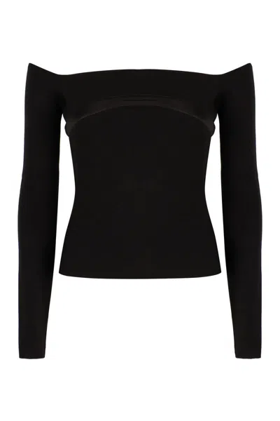 Nina Ricci Off The Shoulder Top In Black