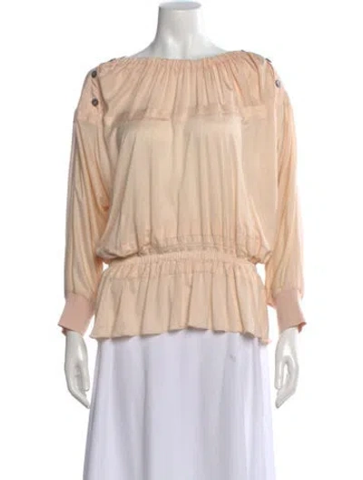 Pre-owned Nina Ricci Off-the-shoulder Long Sleeve Top In Neutral