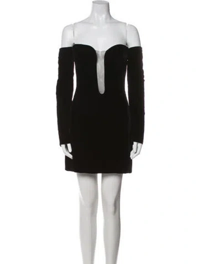 Pre-owned Nina Ricci Off-the-shoulder Mini Dress In Green