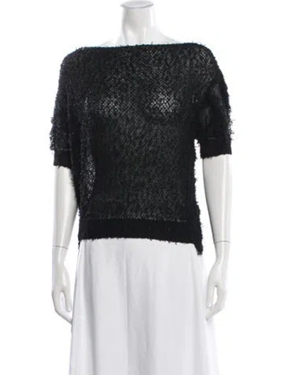 Pre-owned Nina Ricci Off-the-shoulder Sweater In Black