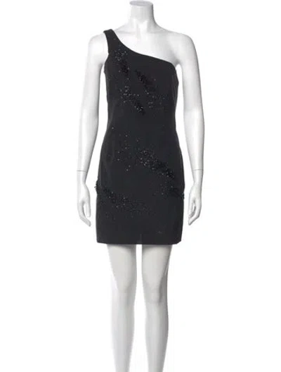 Pre-owned Nina Ricci One-shoulder Mini Dress In Black