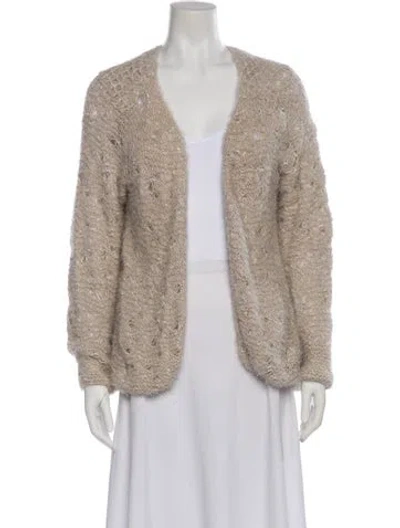 Pre-owned Nina Ricci Open Front Sweater In Neutral
