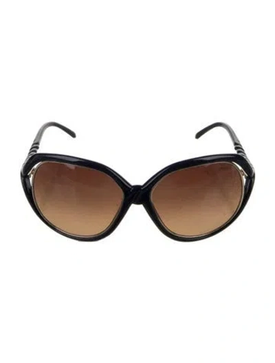 Pre-owned Nina Ricci Oversize Gradient Sunglasses In Blue
