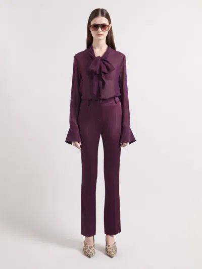 Nina Ricci Pantalon Tailleur En Cady Bordeaux In Violet