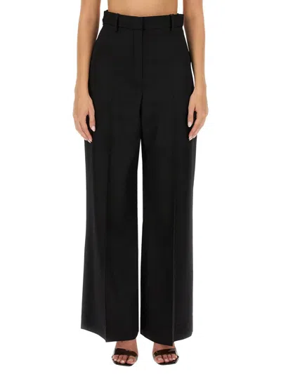 Nina Ricci Women's Black Structured-waist Wide-leg High-rise Velvet Trousers