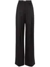 Nina Ricci High Waist Pleated Wide-leg Trousers In U Noir
