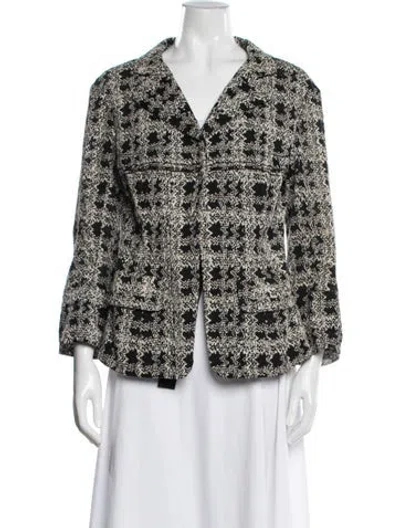 Pre-owned Nina Ricci Patterned Blazer In Black