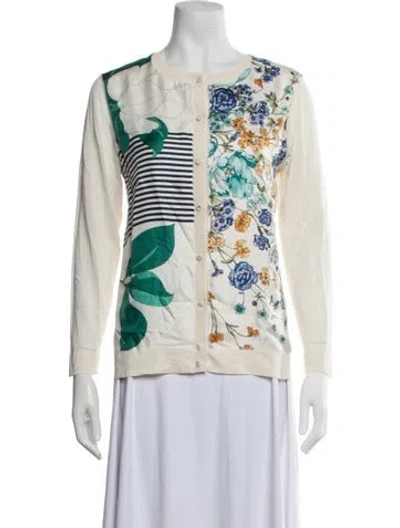 Pre-owned Nina Ricci Patterned Crew Neck Sweater In Blue/white