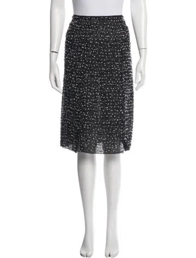 Pre-owned Nina Ricci Patterned Midi Length Skirt In Blue