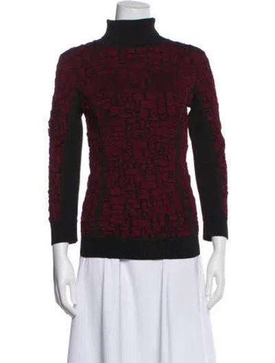 Pre-owned Nina Ricci Patterned Turtleneck Top In Multi