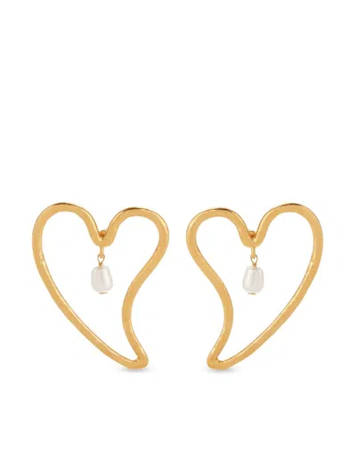 Nina Ricci Pearl Detailing Earrings In Gold