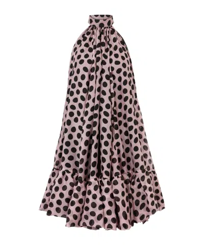Nina Ricci Peplum-hem Halterneck Mini Dress In Brown