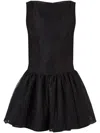 Nina Ricci Peplum-hem Mini Dress In Black