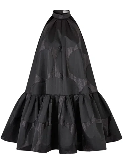 Nina Ricci Peplum Mini Dress In Black