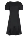 Nina Ricci Peplum Short-sleeve Mini Dress In Black