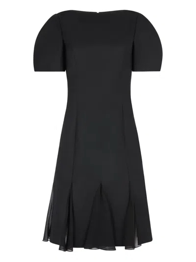 Nina Ricci Peplum Short-sleeve Mini Dress In Black