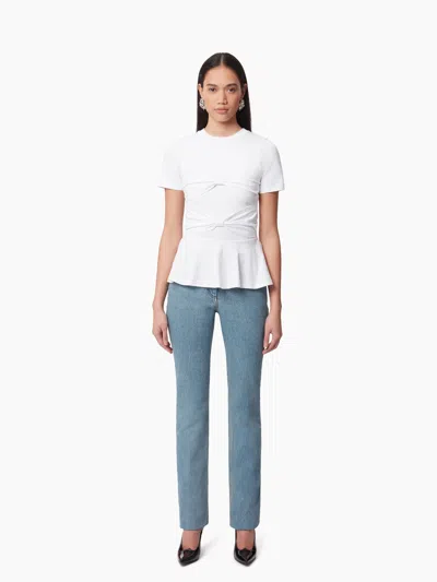 Nina Ricci Peplum T-shirt With Bow Detail In Brown