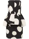 Nina Ricci Bustier Mini-dress With Peplum In Black