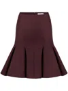 Nina Ricci Peplum Wool Skirt In Rot