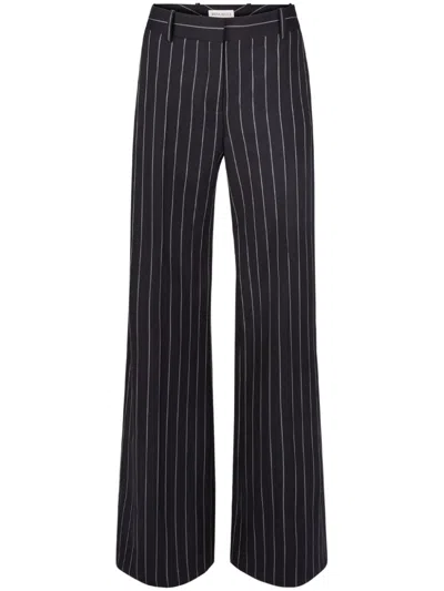 Nina Ricci Pinstripe Wide Leg Pants In Black