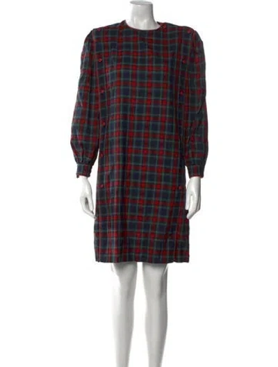 Pre-owned Nina Ricci Plaid Print Mini Dress In Multi