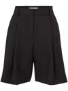 Nina Ricci Pleat-detail Wide-leg Wool Shorts In Black