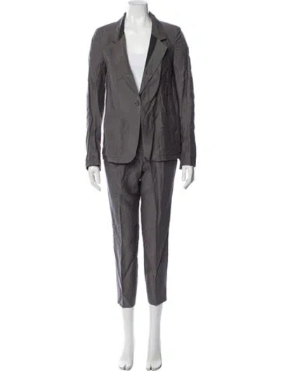 Pre-owned Nina Ricci Pleated Accents Pantsuit In Gray