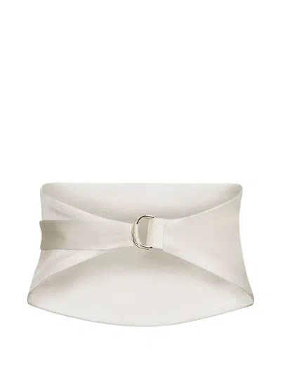 Nina Ricci Pleated Adjustable Belt In Neutral