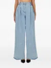 Nina Ricci Pleated Denim Trousers In Blue