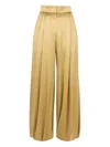Nina Ricci Pleated-effect Satin Palazzo Pants In Gold