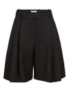 Nina Ricci Highwaisted Shorts With Folds In Black