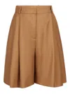 Nina Ricci Highwaisted Shorts With Folds In Brown