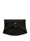 Nina Ricci Pleated Satin Belt In Black