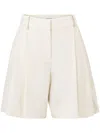 Nina Ricci High Waist Pleated Shorts In Neutrals