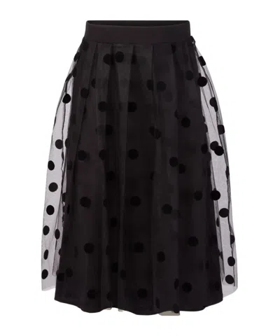 NINA RICCI POLKA DOT-PRINT PLEATED MIDI SKIRT