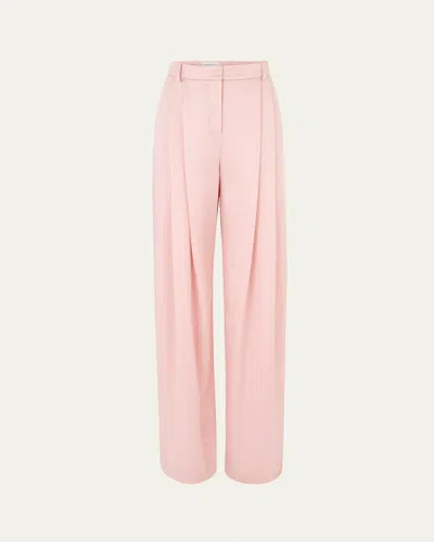 NINA RICCI PLEATED STRAIGHT LEG TROUSERS, BLUSH