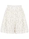 Nina Ricci High-rise Wool-blend Tweed Shorts In White