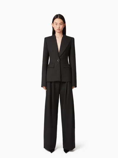 Nina Ricci Pleated Wide-leg Pants In Black
