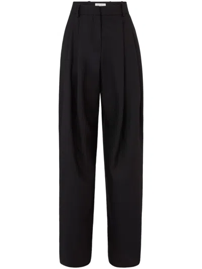 Nina Ricci Pleated Wide-leg Trousers In Black