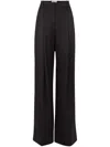 Nina Ricci High Waist Pleated Wide-leg Trousers In Black