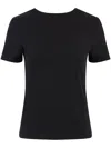 Nina Ricci Plunging Draped Back T-shirt In Black